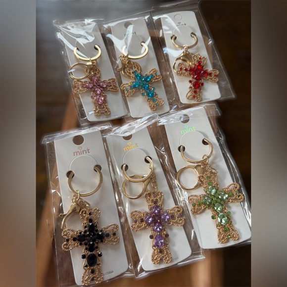 Mint Accessories - Gemstone Cross Bag Charm/Keychain